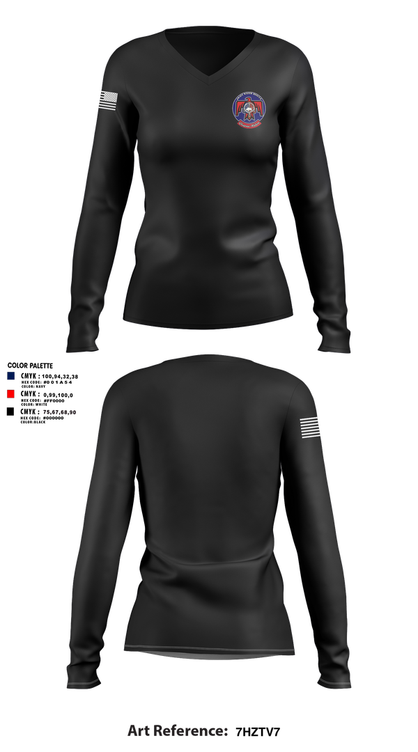 Womens Long Sleeve Vneck Shirt, QN Rescue, Fire Department, Teamtime, Team time, sublimation, custom sports apparel, team uniforms, spirit wear, spiritwear, sports uniforms, custom shirts, team store, custom team store, fundraiser sports, apparel fundraiser