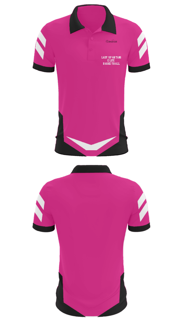 Short Sleeve Performance Polo, Lady Spartans Elite Basketball, Men's Basketball, Teamtime, Team time, sublimation, custom sports apparel, team uniforms, spirit wear, spiritwear, sports uniforms, custom shirts, team store, custom team store, fundraiser sports, apparel fundraiser