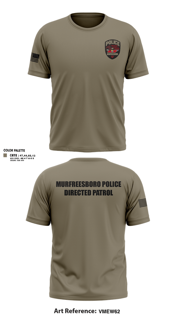 Murfreesboro Directed Patrol 89767676 Old School Cotton Feel Shirt - 1