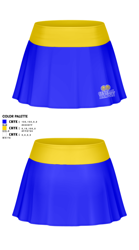 Skort, General Brown, Cheer, Teamtime, Team time, sublimation, custom sports apparel, team uniforms, spirit wear, spiritwear, sports uniforms, custom shirts, team store, custom team store, fundraiser sports, apparel fundraiser