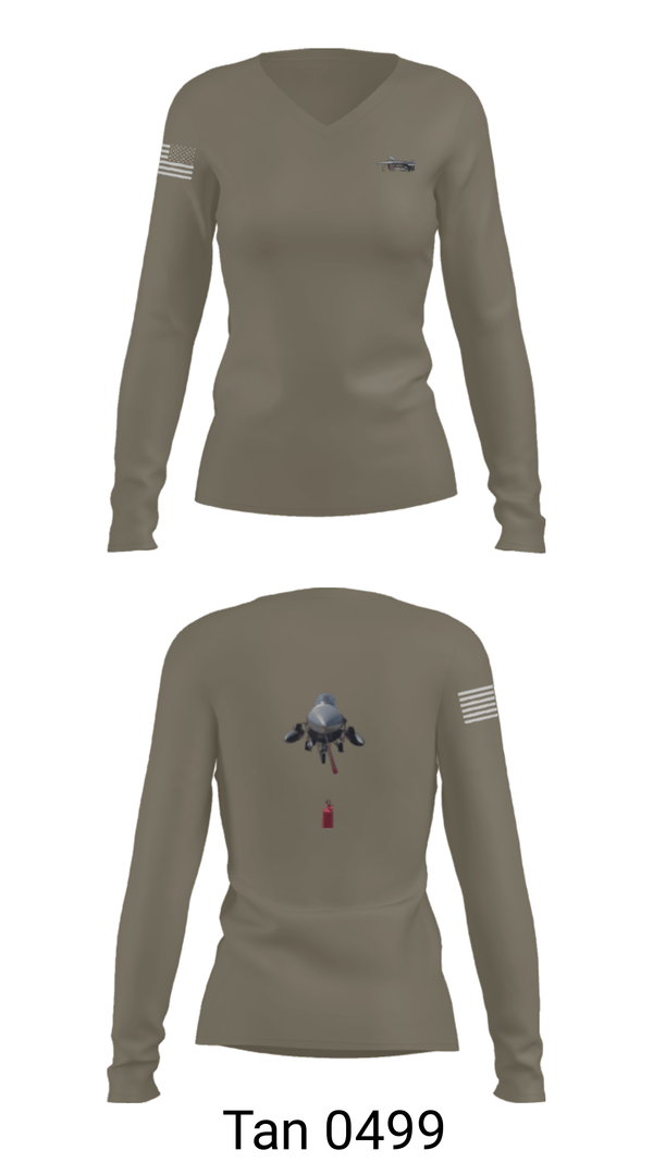Women's Long Sleeve Vneck Shirt, 114th fighter wing, National Guard, Teamtime, Team time, sublimation, custom sports apparel, team uniforms, spirit wear, spiritwear, sports uniforms, custom shirts, team store, custom team store, fundraiser sports, apparel fundraiser