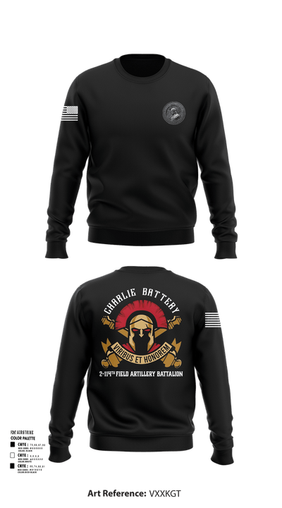 Charlie Battery 2-114th FA 47332730 Crew Neck Sweatshirt - 103