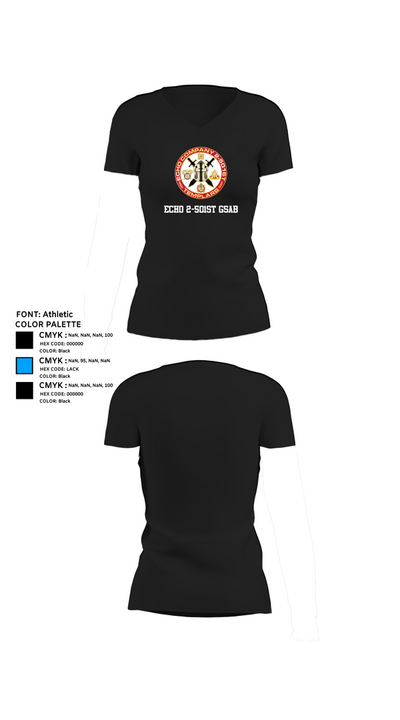Echo 2-501st GSAB 24496005 Women's Short Sleeve V-neck Shirt - 24