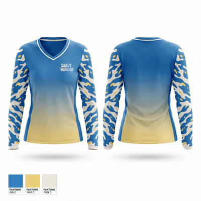Sandy Thunder 19247743 Women's Long Sleeve V-neck Shirt - 1