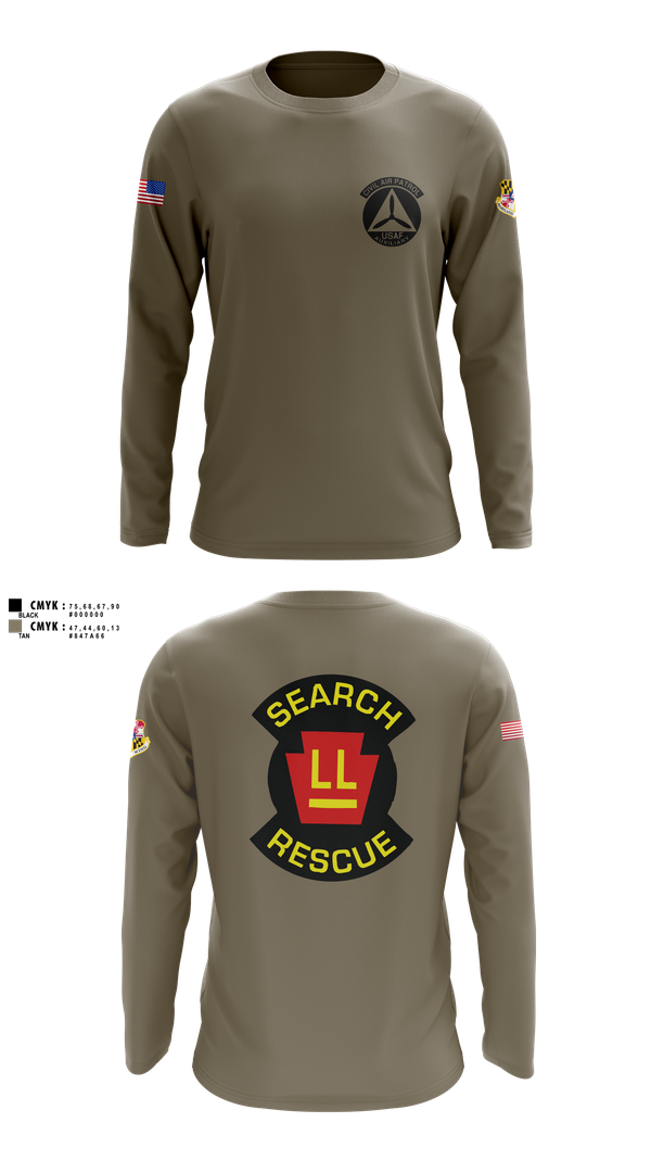 Long Sleeve Performance Shirt, Wicomico Composite Squadron, Air Force, Teamtime, Team time, sublimation, custom sports apparel, team uniforms, spirit wear, spiritwear, sports uniforms, custom shirts, team store, custom team store, fundraiser sports, apparel fundraiser