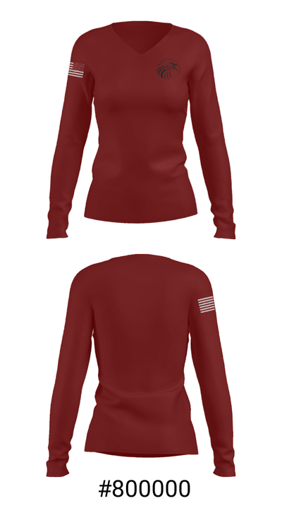 Patriot Preparatory Academy High School Basketball 69342787 Women's Long Sleeve V-neck Shirt - 20