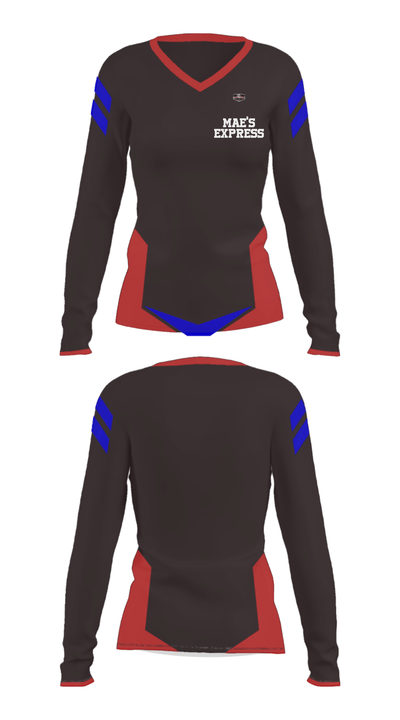 Mae’s Express 42428507 Women's Long Sleeve V-neck Shirt - 27
