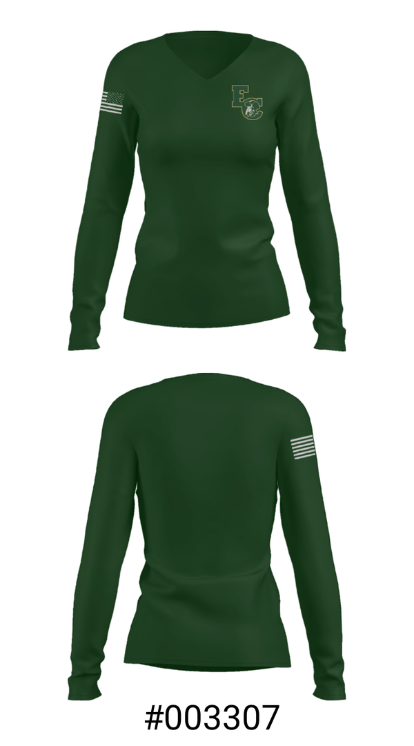 Women's Long Sleeve Vneck Shirt, East Chambers Elementary, Spirit Store, Teamtime, Team time, sublimation, custom sports apparel, team uniforms, spirit wear, spiritwear, sports uniforms, custom shirts, team store, custom team store, fundraiser sports, apparel fundraiser