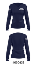 Back the Blue 55967322 Women's Long Sleeve V-neck Shirt - 7
