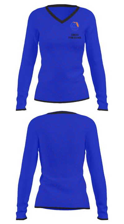 Gracie Fishhawk 59619954 Women's Long Sleeve V-neck Shirt - 34
