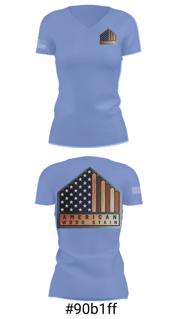 Women's Short Sleeve Vneck Shirt, American Wood StainAmerican Wood Stain, , Teamtime, Team time, sublimation, custom sports apparel, team uniforms, spirit wear, spiritwear, sports uniforms, custom shirts, team store, custom team store, fundraiser sports, apparel fundraiser