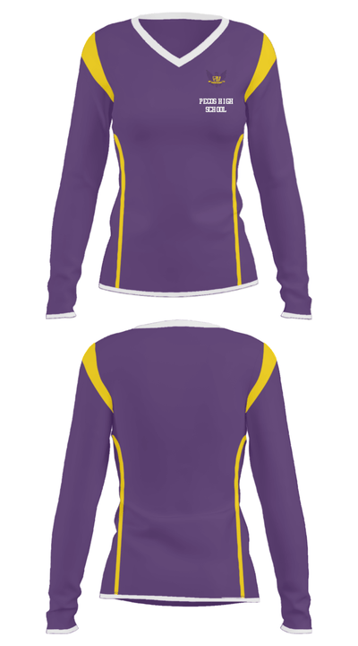 Pecos High School 1137692 Women's Long Sleeve V-neck Shirt - 33