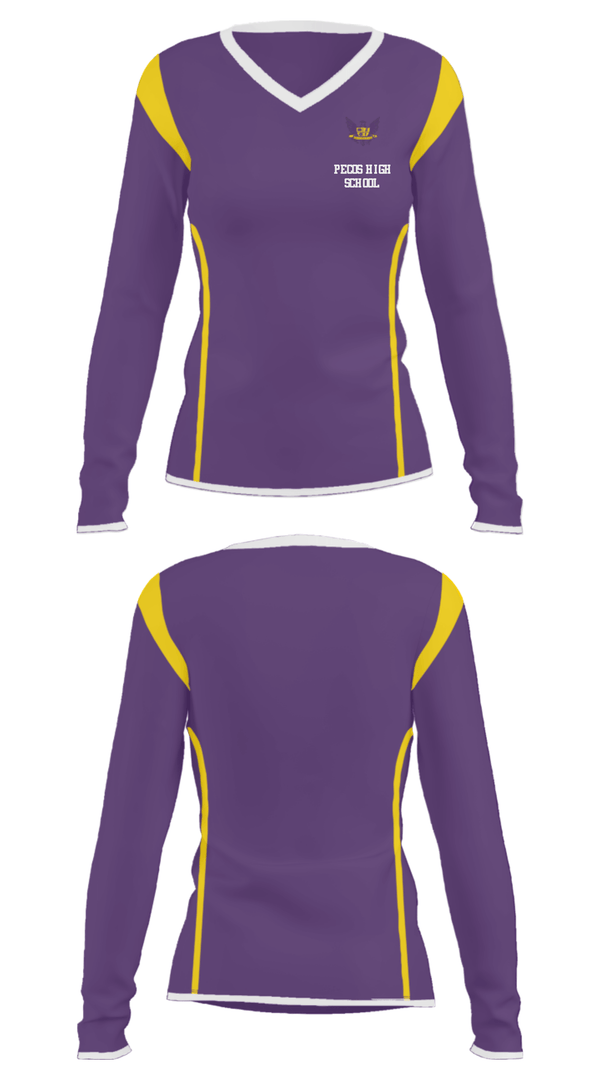 Women's Long Sleeve Vneck Shirt, Pecos High School, Spirit Store, Teamtime, Team time, sublimation, custom sports apparel, team uniforms, spirit wear, spiritwear, sports uniforms, custom shirts, team store, custom team store, fundraiser sports, apparel fundraiser
