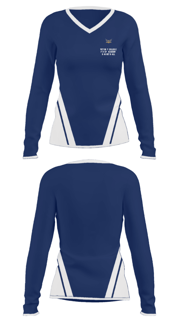 Women's Long Sleeve Vneck Shirt, Victory College Prep Academy Basketball, Men's Basketball, Teamtime, Team time, sublimation, custom sports apparel, team uniforms, spirit wear, spiritwear, sports uniforms, custom shirts, team store, custom team store, fundraiser sports, apparel fundraiser