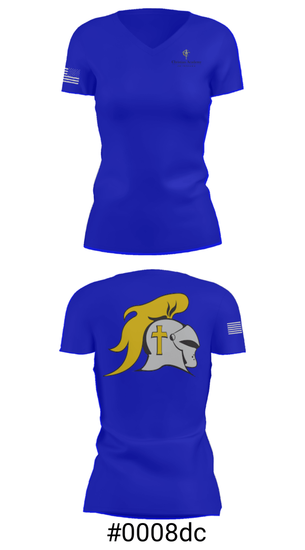 Women's Short Sleeve Vneck Shirt, Christian Academy of Indiana, Spirit Store, Teamtime, Team time, sublimation, custom sports apparel, team uniforms, spirit wear, spiritwear, sports uniforms, custom shirts, team store, custom team store, fundraiser sports, apparel fundraiser