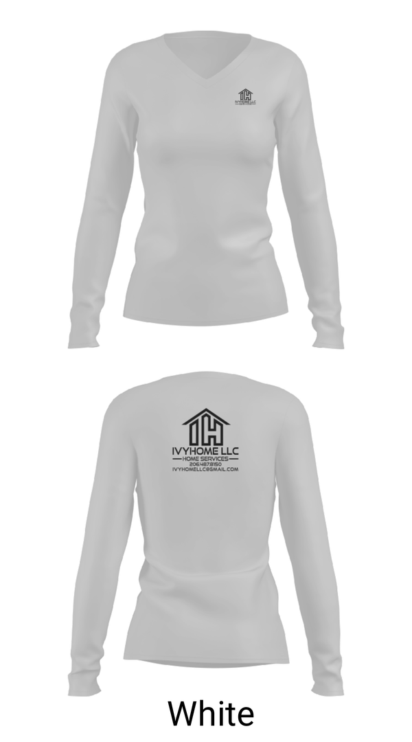 Women's Long Sleeve Vneck Shirt, IvyHomeIvyHome, , Teamtime, Team time, sublimation, custom sports apparel, team uniforms, spirit wear, spiritwear, sports uniforms, custom shirts, team store, custom team store, fundraiser sports, apparel fundraiser