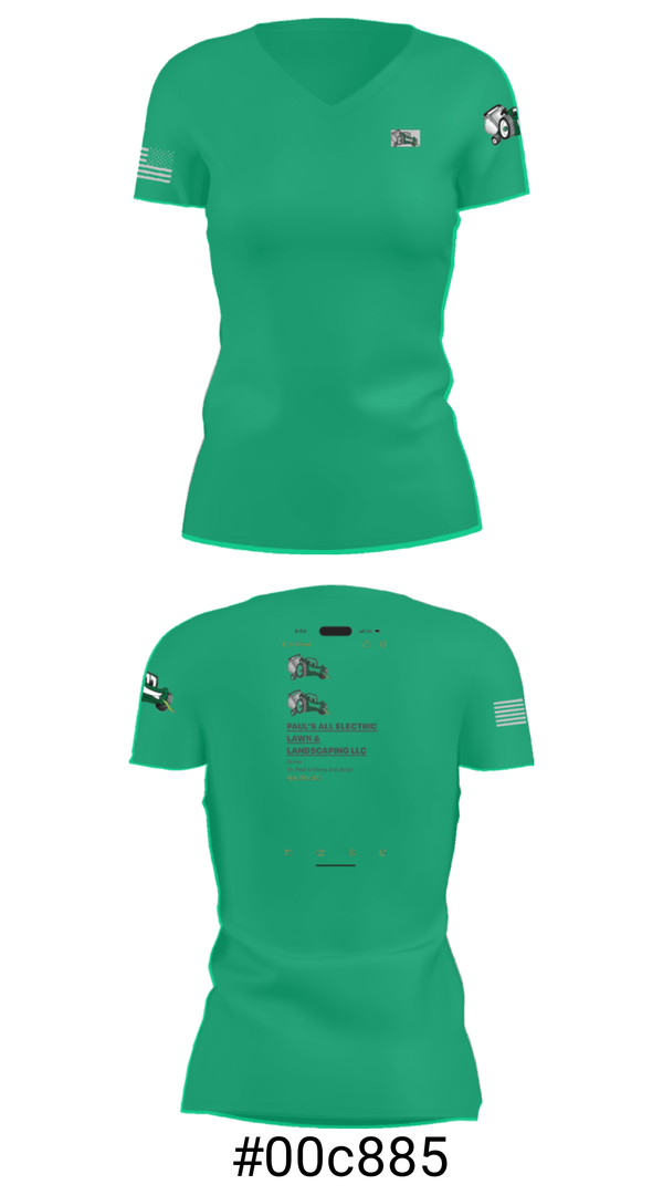 Women's Short Sleeve Vneck Shirt, PAUL’S ALL ELECTRIC LAWN & LANDSCAPING, , Teamtime, Team time, sublimation, custom sports apparel, team uniforms, spirit wear, spiritwear, sports uniforms, custom shirts, team store, custom team store, fundraiser sports, apparel fundraiser