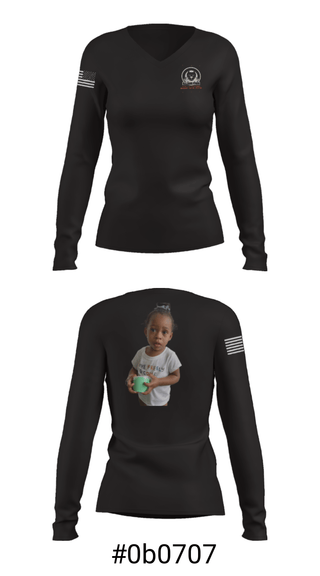 Women's Long Sleeve Vneck Shirt, BullDawgFitness, , Teamtime, Team time, sublimation, custom sports apparel, team uniforms, spirit wear, spiritwear, sports uniforms, custom shirts, team store, custom team store, fundraiser sports, apparel fundraiser