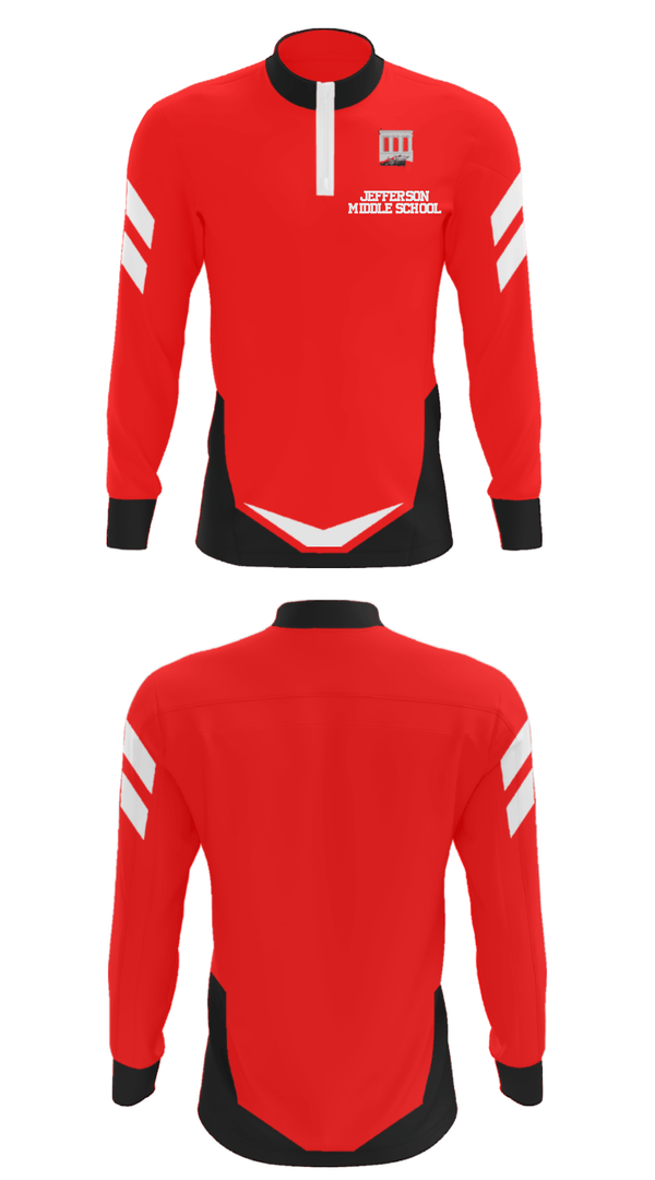 Quarter Zip Jacket, Jefferson Middle School, Spirit Store, Teamtime, Team time, sublimation, custom sports apparel, team uniforms, spirit wear, spiritwear, sports uniforms, custom shirts, team store, custom team store, fundraiser sports, apparel fundraiser