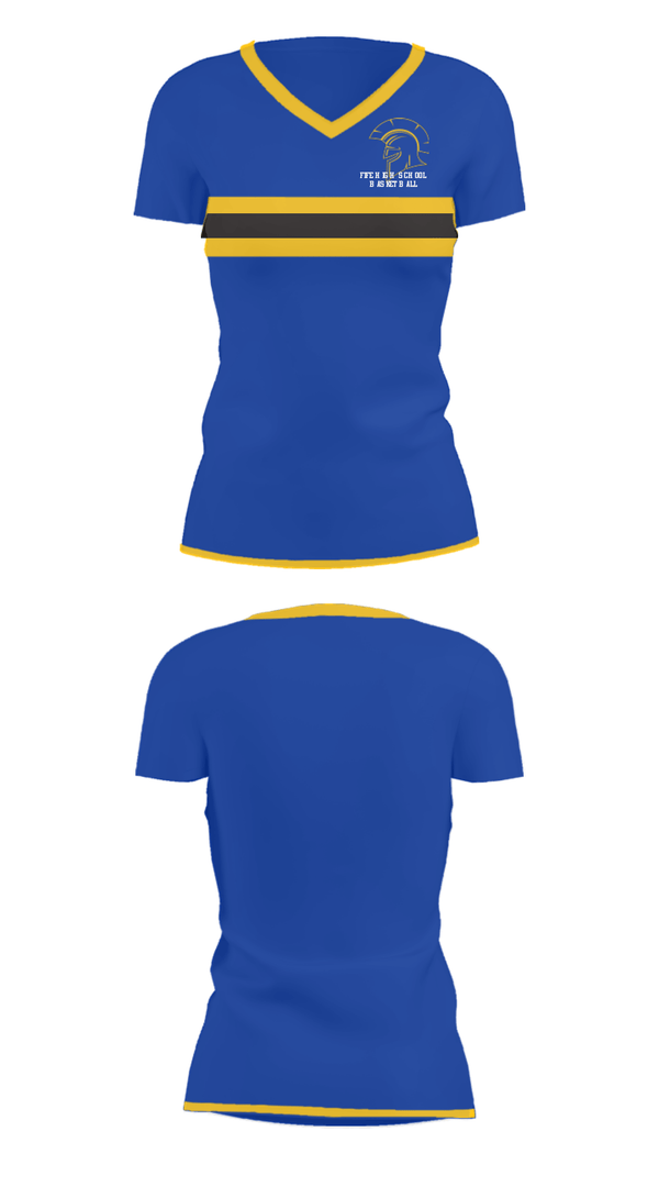 Women's Short Sleeve Vneck Shirt, Fife High School Basketball, Women's Basketball, Teamtime, Team time, sublimation, custom sports apparel, team uniforms, spirit wear, spiritwear, sports uniforms, custom shirts, team store, custom team store, fundraiser sports, apparel fundraiser
