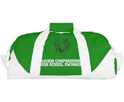 Duffle Bag, Madison Comprehensive High School Swimming, Swimming, Teamtime, Team time, sublimation, custom sports apparel, team uniforms, spirit wear, spiritwear, sports uniforms, custom shirts, team store, custom team store, fundraiser sports, apparel fundraiser