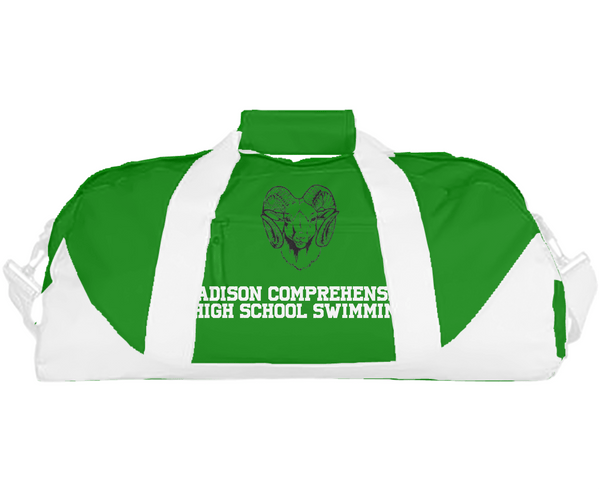 Duffle Bag, Madison Comprehensive High School Swimming, Swimming, Teamtime, Team time, sublimation, custom sports apparel, team uniforms, spirit wear, spiritwear, sports uniforms, custom shirts, team store, custom team store, fundraiser sports, apparel fundraiser
