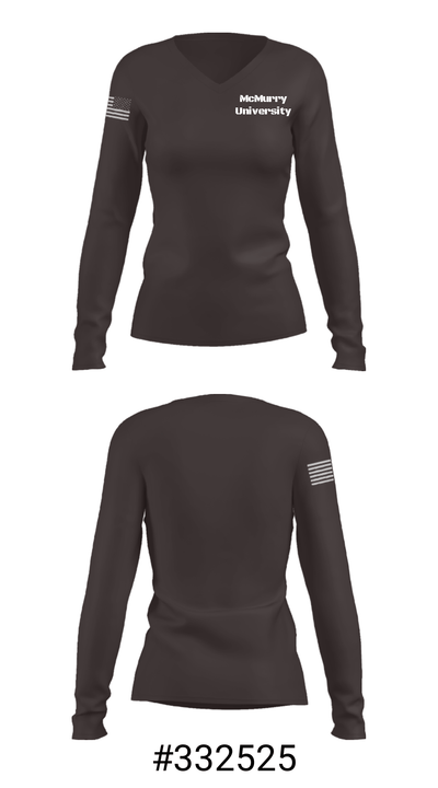 McMurry University 8094485 Women's Long Sleeve V-neck Shirt - 20