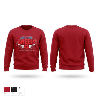 Crew Neck Sweatshirt, Lakes Area Angels, Women's Soccer, Teamtime, Team time, sublimation, custom sports apparel, team uniforms, spirit wear, spiritwear, sports uniforms, custom shirts, team store, custom team store, fundraiser sports, apparel fundraiser