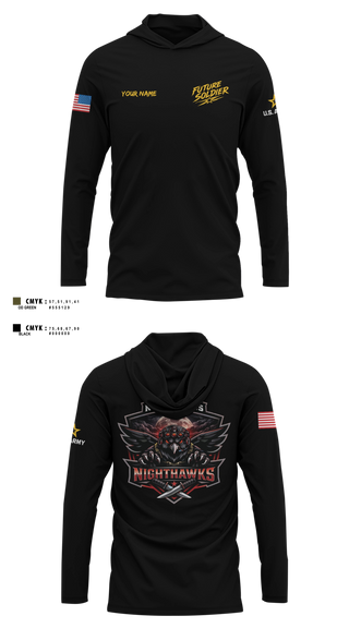 Long Sleeve hooded sunshirt, Northcross Recruiting Station, Army, Teamtime, Team time, sublimation, custom sports apparel, team uniforms, spirit wear, spiritwear, sports uniforms, custom shirts, team store, custom team store, fundraiser sports, apparel fundraiser