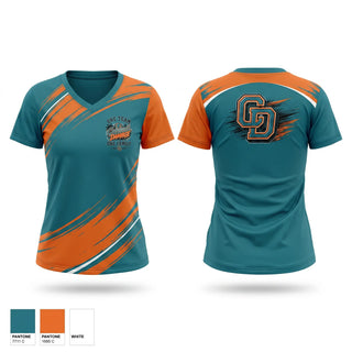 Womens Short Sleeve Vneck Shirt, Collateral Damage, Softball, Teamtime, Team time, sublimation, custom sports apparel, team uniforms, spirit wear, spiritwear, sports uniforms, custom shirts, team store, custom team store, fundraiser sports, apparel fundraiser