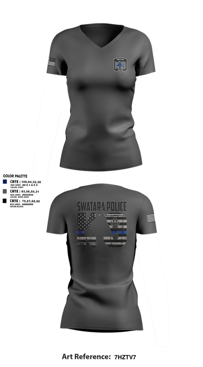 Swatara K9 68594895 Women's Short Sleeve V-neck Shirt - 5