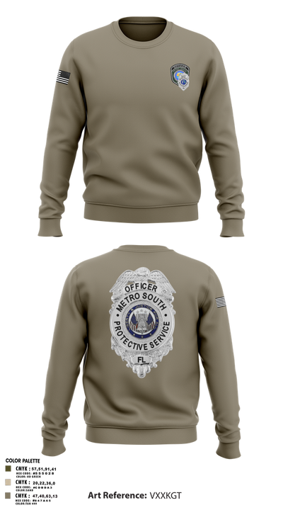 METRO SOUTH PROTECTIVE SERVICE 25947378 Crew Neck Sweatshirt - 3