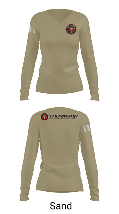 Thompson EMS 59462665 Women's Long Sleeve V-neck Shirt - 97