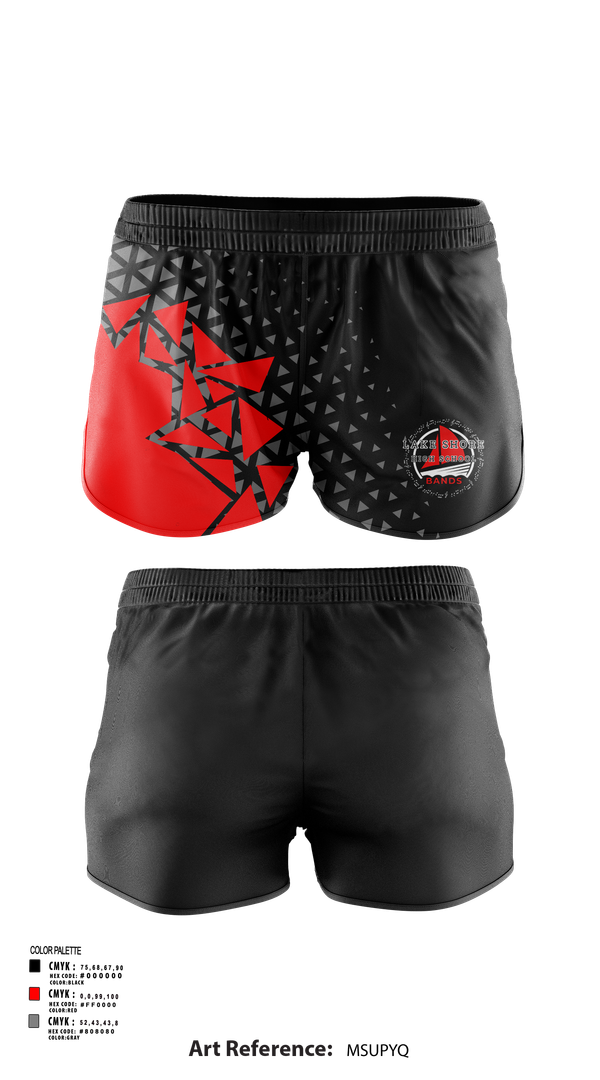 Womens Shorts, Lake Shore High School Alumni Band, Spirit Store, Teamtime, Team time, sublimation, custom sports apparel, team uniforms, spirit wear, spiritwear, sports uniforms, custom shirts, team store, custom team store, fundraiser sports, apparel fundraiser