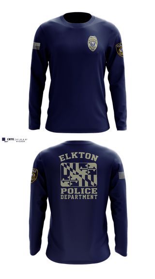 Long Sleeve Performance Shirt, Elkton Police Department, Police, Teamtime, Team time, sublimation, custom sports apparel, team uniforms, spirit wear, spiritwear, sports uniforms, custom shirts, team store, custom team store, fundraiser sports, apparel fundraiser