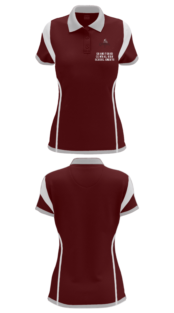 Women's Short Sleeve Performance Polo, Grand Forks Central High School Knights, Spirit Store, Teamtime, Team time, sublimation, custom sports apparel, team uniforms, spirit wear, spiritwear, sports uniforms, custom shirts, team store, custom team store, fundraiser sports, apparel fundraiser
