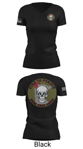 Womens Short Sleeve Vneck Shirt, Pine to Prairie Drug Task Force, Police, Teamtime, Team time, sublimation, custom sports apparel, team uniforms, spirit wear, spiritwear, sports uniforms, custom shirts, team store, custom team store, fundraiser sports, apparel fundraiser