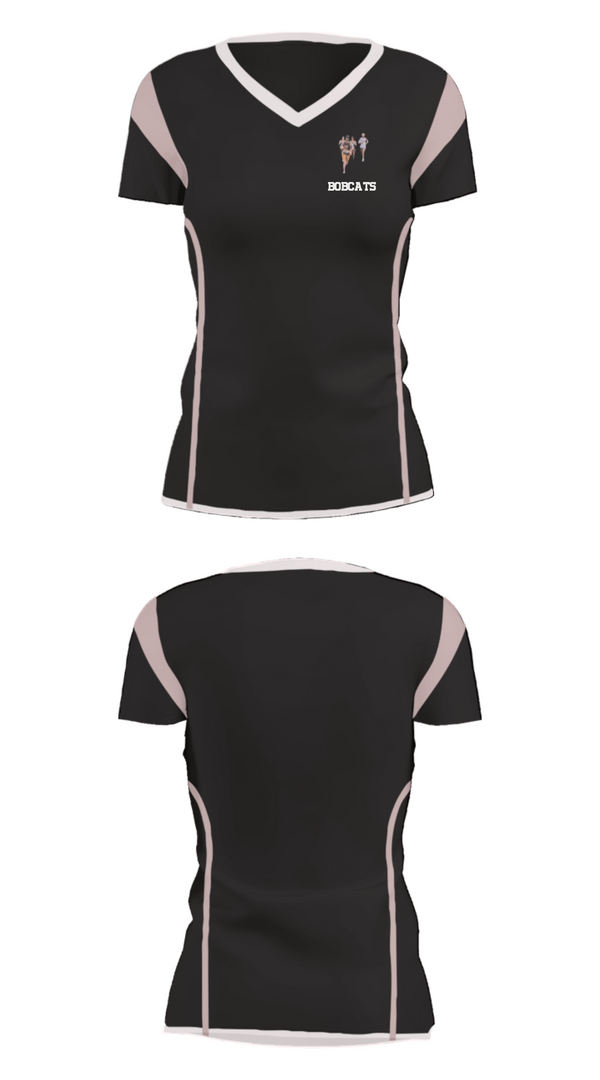 Women's Short Sleeve Vneck Shirt, Bobcats, Cross Country, Teamtime, Team time, sublimation, custom sports apparel, team uniforms, spirit wear, spiritwear, sports uniforms, custom shirts, team store, custom team store, fundraiser sports, apparel fundraiser