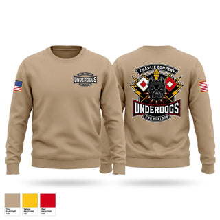Crew Neck Sweatshirt, C co 2nd plt Underdogs, Army, Teamtime, Team time, sublimation, custom sports apparel, team uniforms, spirit wear, spiritwear, sports uniforms, custom shirts, team store, custom team store, fundraiser sports, apparel fundraiser