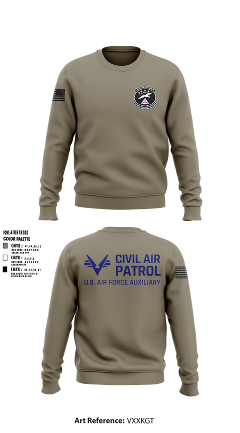 Crew Neck Sweatshirt, VFW Post 8191Patrick Composite Squadron, Air Force, Teamtime, Team time, sublimation, custom sports apparel, team uniforms, spirit wear, spiritwear, sports uniforms, custom shirts, team store, custom team store, fundraiser sports, apparel fundraiser