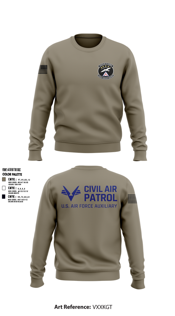 Crew Neck Sweatshirt, VFW Post 8191Patrick Composite Squadron, Air Force, Teamtime, Team time, sublimation, custom sports apparel, team uniforms, spirit wear, spiritwear, sports uniforms, custom shirts, team store, custom team store, fundraiser sports, apparel fundraiser
