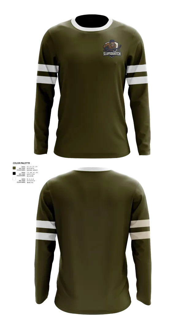 Long Sleeve Performance Shirt, Slapsquatch, Ice Hockey, Teamtime, Team time, sublimation, custom sports apparel, team uniforms, spirit wear, spiritwear, sports uniforms, custom shirts, team store, custom team store, fundraiser sports, apparel fundraiser