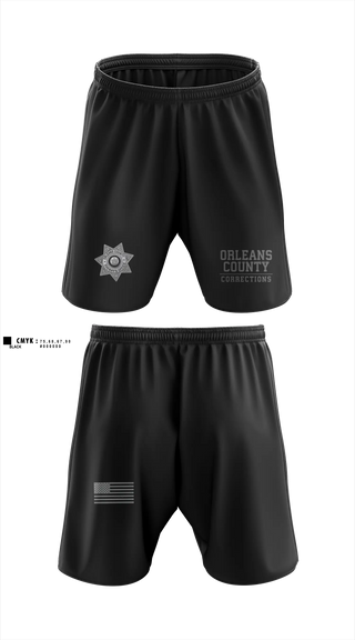 Athletic Shorts With Pockets, Orleans County Corrections, Police, Teamtime, Team time, sublimation, custom sports apparel, team uniforms, spirit wear, spiritwear, sports uniforms, custom shirts, team store, custom team store, fundraiser sports, apparel fundraiser