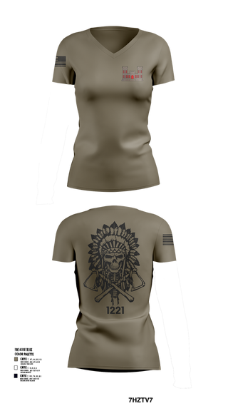 Womens Short Sleeve Vneck Shirt, 1221st Route Clearance Co., National Guard, Teamtime, Team time, sublimation, custom sports apparel, team uniforms, spirit wear, spiritwear, sports uniforms, custom shirts, team store, custom team store, fundraiser sports, apparel fundraiser