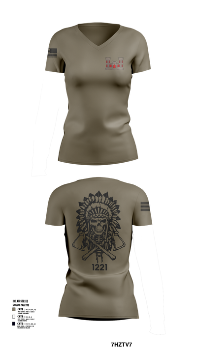 1221st Route Clearance Co. 10953211 Women's Short Sleeve V-neck Shirt - 101