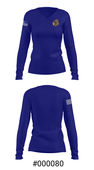 Women's Long Sleeve Vneck Shirt, Wilkinson County Middle School, Spirit Store, Teamtime, Team time, sublimation, custom sports apparel, team uniforms, spirit wear, spiritwear, sports uniforms, custom shirts, team store, custom team store, fundraiser sports, apparel fundraiser