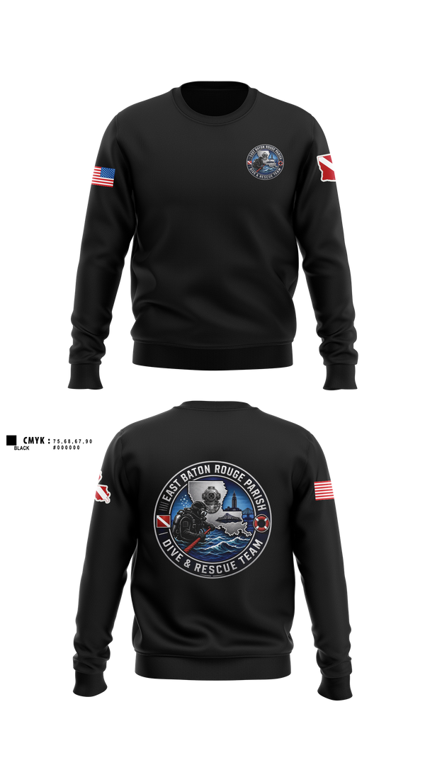 Crew Neck Sweatshirt, East Baton Rouge Parish Dive & Rescue Team, Fire Department, Teamtime, Team time, sublimation, custom sports apparel, team uniforms, spirit wear, spiritwear, sports uniforms, custom shirts, team store, custom team store, fundraiser sports, apparel fundraiser
