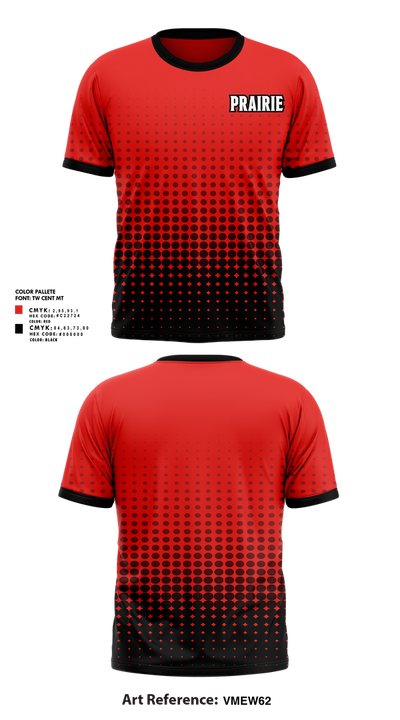 Clinton Prairie High School Dance 83427611 Short Sleeve Performance Shirt - 1