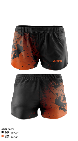 Womens Shorts, BURN, Spirit Store, Teamtime, Team time, sublimation, custom sports apparel, team uniforms, spirit wear, spiritwear, sports uniforms, custom shirts, team store, custom team store, fundraiser sports, apparel fundraiser