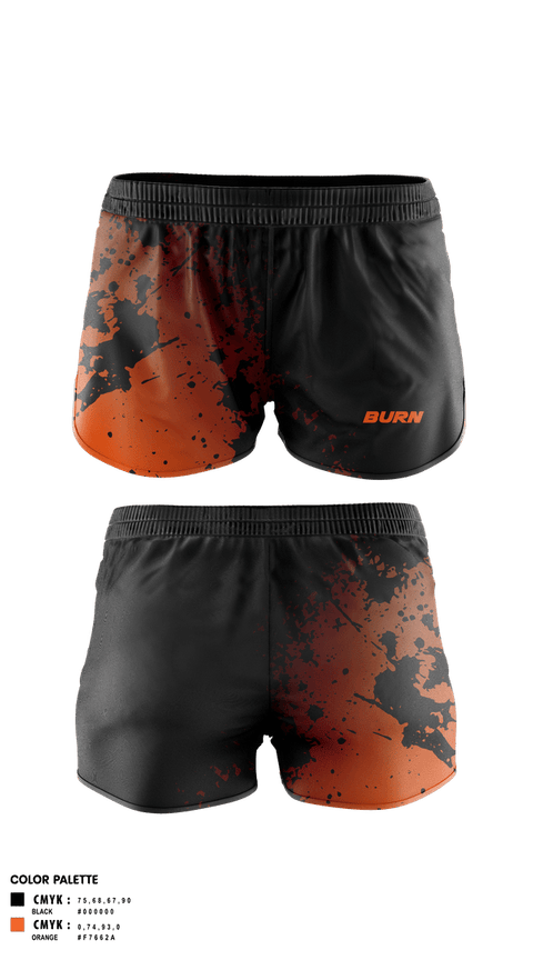 Womens Shorts, BURN, Spirit Store, Teamtime, Team time, sublimation, custom sports apparel, team uniforms, spirit wear, spiritwear, sports uniforms, custom shirts, team store, custom team store, fundraiser sports, apparel fundraiser